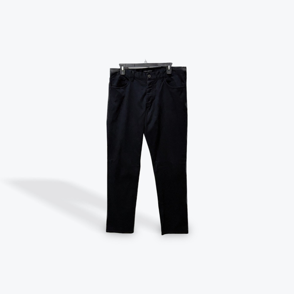 Theory Mens Black‎ Cotton Stretch Straight Leg Pants B0674206 34